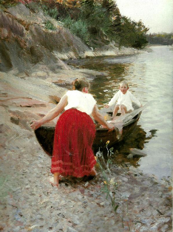 Anders Zorn femme au jupon rouge oil painting picture